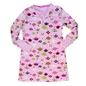 Nick & Nora Teapot‎ Nightgown Pajama PJs Pink Size M Medium